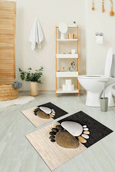 Napoli Home Set de toaletă 3D Digital cu imprimeu cu bază anti-alunecare, lav...