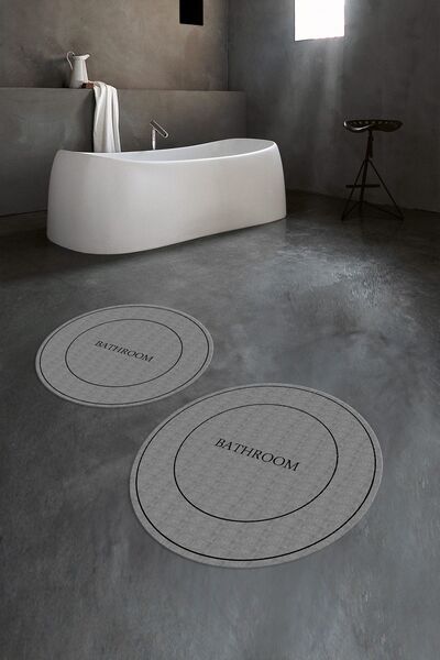 Napoli Home Set de baie rotund dublu pentru baie, lavabil, cu bază anti-alune...