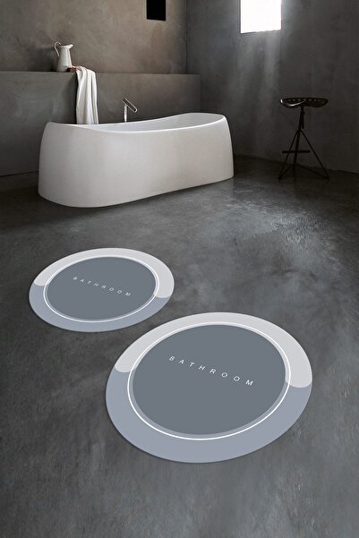 Napoli Home Цифрово отпечатан, неплъзгащ се, измиваем, кръгъл, двоен комплект...