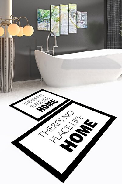 Napoli Home Set de toaletă digital cu imprimeu anti-alunecare, lavabil, pentr...