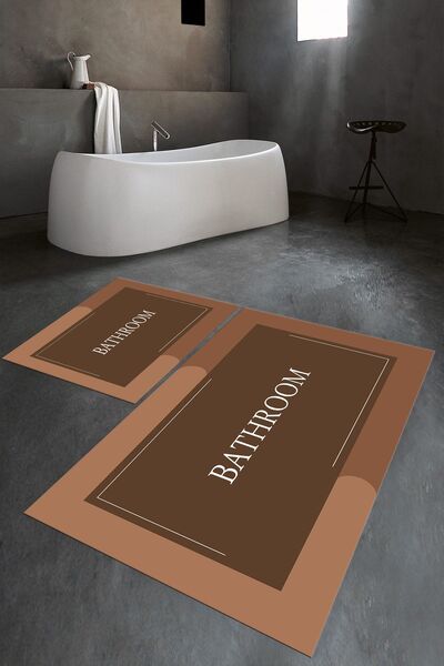 Napoli Home Set de toaletă digital cu imprimeu anti-alunecare, lavabil, pentr...