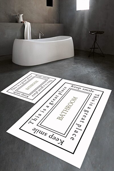 Napoli Home Set de toaletă digital cu imprimeu anti-alunecare, lavabil, pentr...