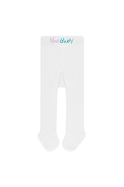 Novibaby 2 Pack Baby Cotton Pantyhose, Children's Newborn Cotton Girls Boys School Socks, White Ecru Pink