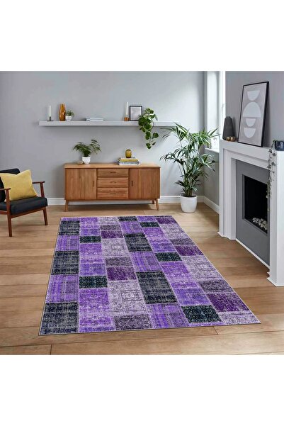 Viyana Home Dijital Baskılı Kaymaz Taban Yıkanabilir Patchwork Yolluk Salon H...