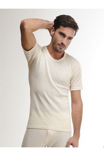 Hasyün Ανδρικό σετ εσωρούχων σε μπεζ κάτω μέρος (κοντό μανίκι)