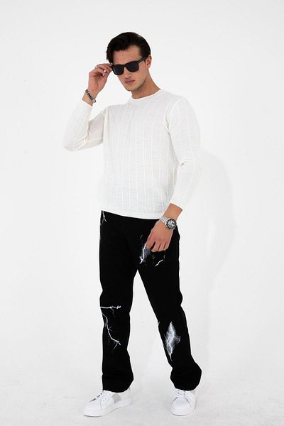 HLT JEANS Ανδρικό φαρδύ παντελόνι τζιν χωρίς λύκρα με χαλαρή κοπή 100% βαμβάκι WILLIAM