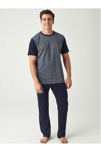 Mod Collection Men's Navy Blue Pajama Set
