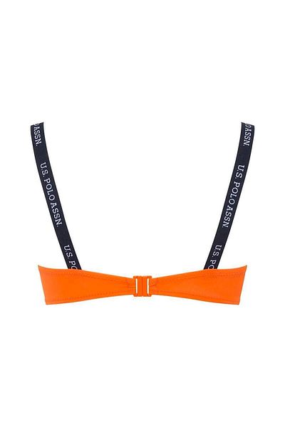 U.S. Polo Assn. Women's Orange Thin Strap Bikini Top