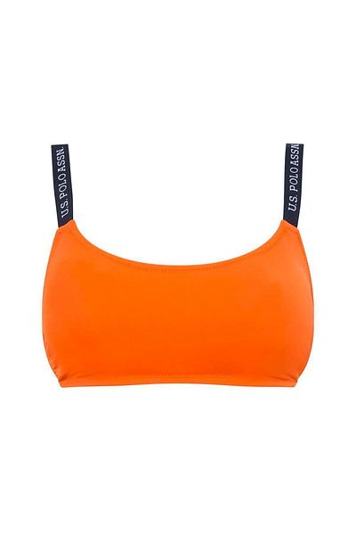 U.S. Polo Assn. Women's Orange Thin Strap Bikini Top