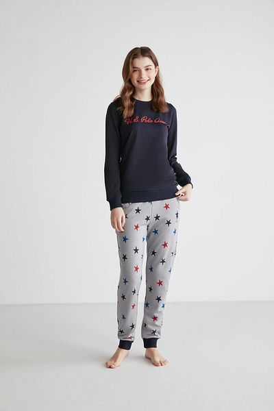 U.S. Polo Assn. - Set de pijamale cu plăcuță bleumarin pentru femei 16958