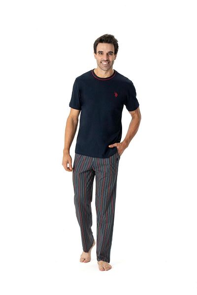 U.S. Polo Assn. Navy Blue men's Round Collar Pajama Set