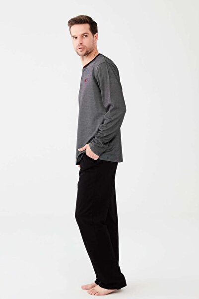 Mod Collection Erkek Siyah Patlı Pijama Takımı