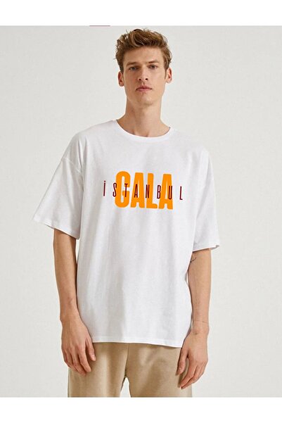 offsidesign Unisex Oversize T-Shirt Gala Istanbul Σχεδιασμένο κοντομάνικο μπλ...