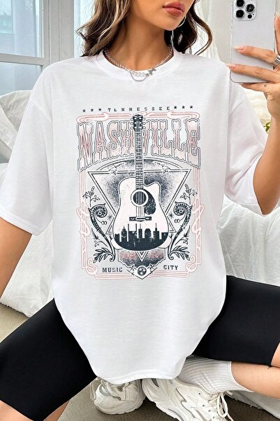 trendypassion Tricou oversize cu imprimeu unisex Music City