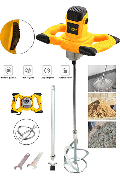 CRAFTERTOOLS Germany Bakır Sargı 6 Kademe Devir Ayarlı Elektirikli Alçı Boya ...