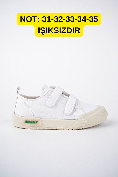 McDark Children's White Linen Lighted Orthopedic Sports Shoes