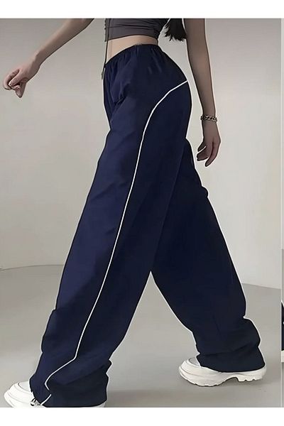 DENİKK Φούτερ Harajuku Parachute Navy Blue με φερμουάρ Ρυθμιζόμενη μέση Paca
