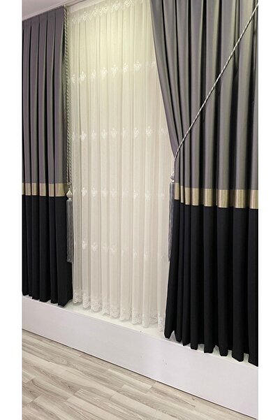 Fon Dünyası Panel Background Curtain Smoke Black (single Wing)