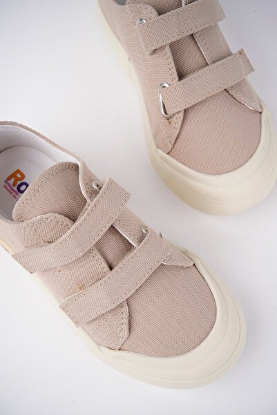 McDark Children's Beige Linen Lighted Orthopedic Sports Shoes