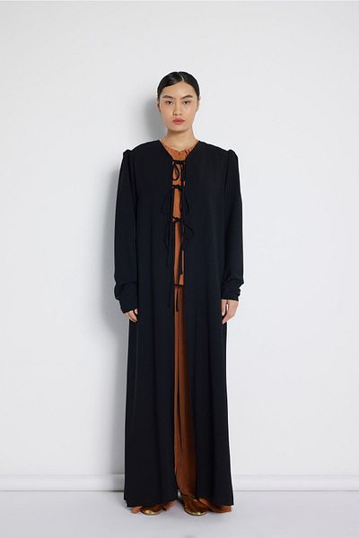 Nuum Design Lace Detailed Abaya Black