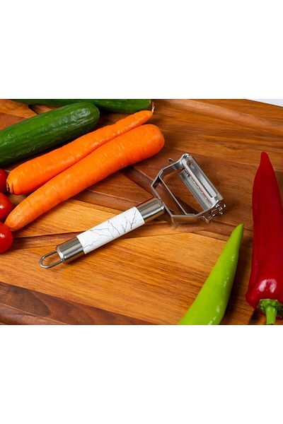 Milena Life 1.Quality Granite Patterned Practical Stainless Steel - Turbo Julienne Fruit Vegetable Peeler