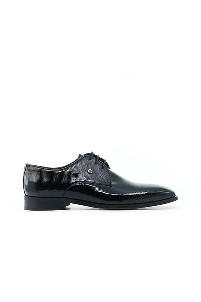 Pierre Cardin Pantofi clasici din piele naturală pentru bărbați - PİERRE CARDİN (40-44) 24 ani 120628   M Piele lacuită neagră