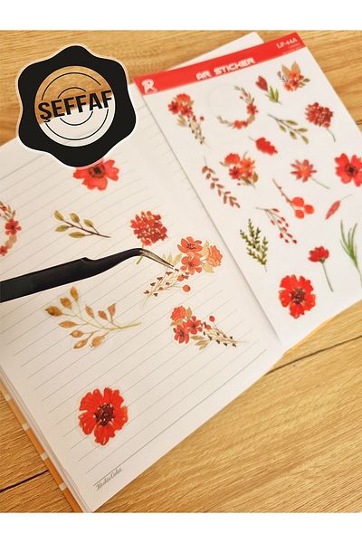 AR Sticker - Set de autocolante transparente pentru laptop, notebook, tabletă, cu tematică florală și frunze
