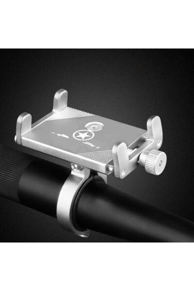 Streak Bisiklet Motosiklet Telefon Tutucu Navigasyon Tutacağı - Gümüş