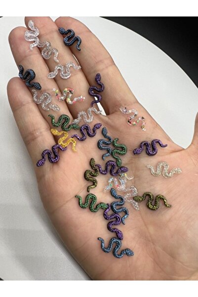 Beauty Box 25 Adet Snake Nail Charms Yılan Tırnak Süsleri Nail Art Objeleri 17mm