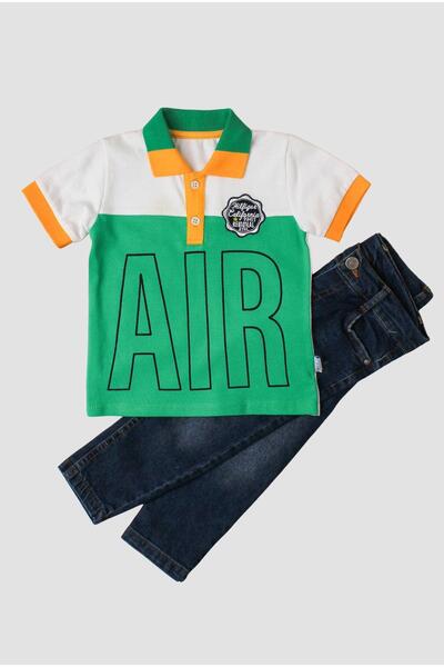 Chicsy Baby تيشيرت أطفال بياقة بولو 100% قطن وشورت