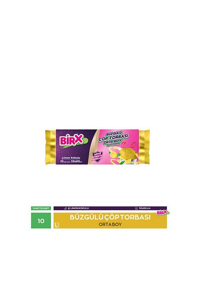 BIRX Garbage Bag Drawstring Lemon Scented Medium Size 10-Piece Garbage Bag