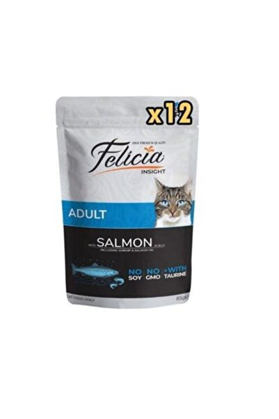 Felicia Tahılsız 85 Gr Pouch Yetişkin Somonlu Yaş Kedi Maması 12 Adet