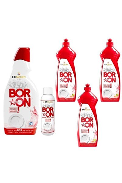 Boron جل غسالة أطباق 820 مل + 110 مل تلميع طبيعي + طبق يدوي سائل 3x650 مل