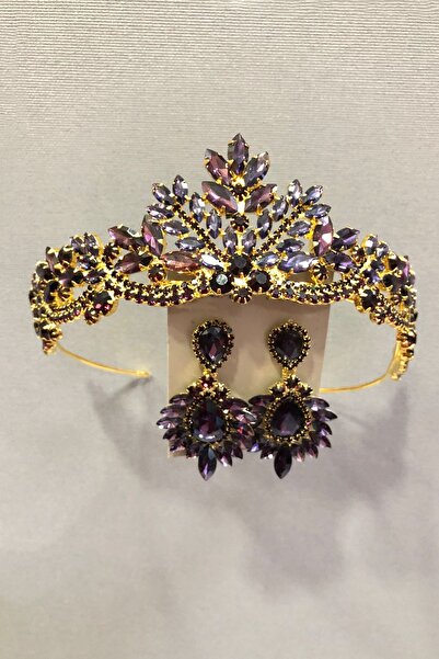 Limelia Cristal de prun de culoare aurie cu piatră metalică henna - Set de co...