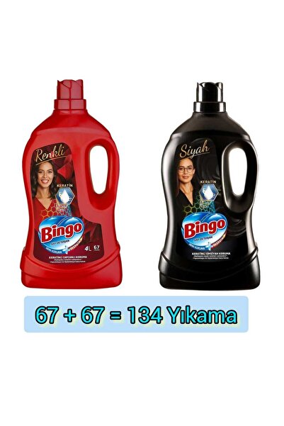 Bingo sıvı çamaşır deterjanı siyah 4lt+renklıler 4 lt 134 yıkama
