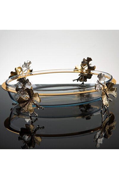 Barok Oval Sunumluk Gold Servis Buyuk