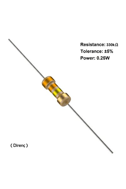 RAD Group Elektronik Bileşenleri 330k Ohm Direnç, 1/4 W, 5% (1 Adet)