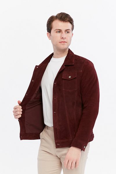 CE-YIL DERİ ÜRÜNLERİ Genuine Leather Suede Denim Coat