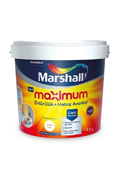 Marshall Maximum Su Bazlı Silinebilir Ipeksi Mat 2,5 Lt = 3,5 Kg Avokado
