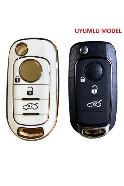 EBG İSTANBUL Fiat Egea Switchblade White Auto Key Control Container (Case)