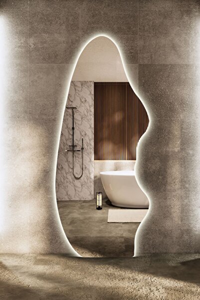 Mirze Life Aydınlatmalı Büyük Boy Aynası, Modern Led Işıklı Ayna 180x70cm