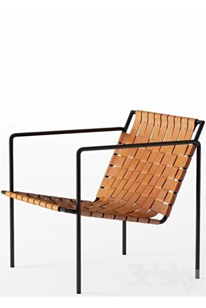 sohomanje Gerçek Deri Kahverengi Sandalye Berjer