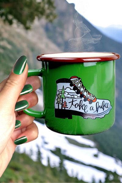 İnci Emaye Enamel Mug Cup Camp Camping Mug Cup Coffee