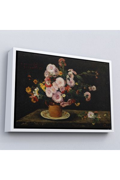 Harita Sepeti Buchet de aster într-un cadru, 1859, Gustave Courbet Painting-7059