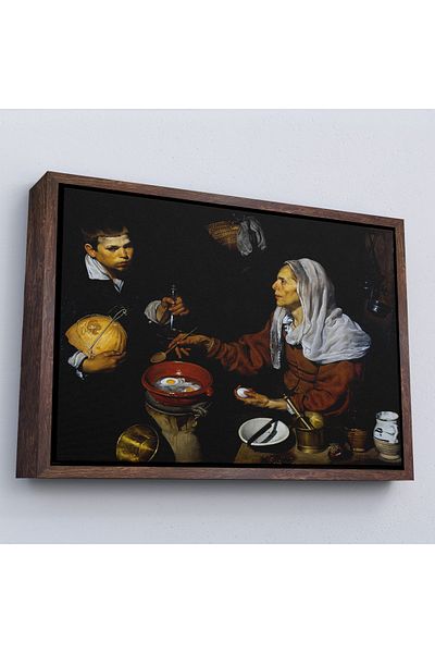 Harita Sepeti Diego Velázquez în cadru - Pictură de femeie în vârstă care gătește ouă - Femeie în vârstă care prăjesc ouă-7051