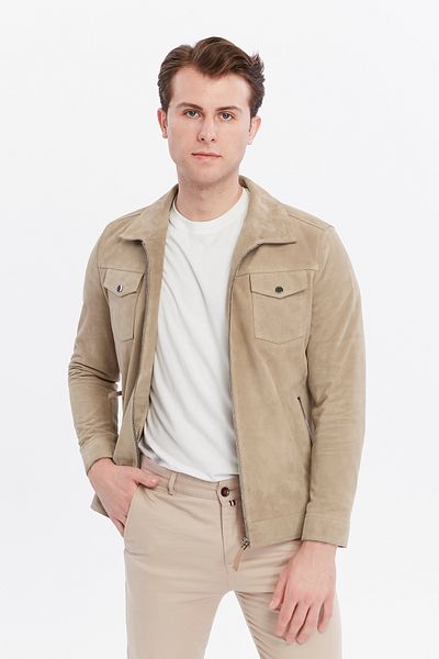 CE-YIL DERİ ÜRÜNLERİ Genuine Leather Suede Coat
