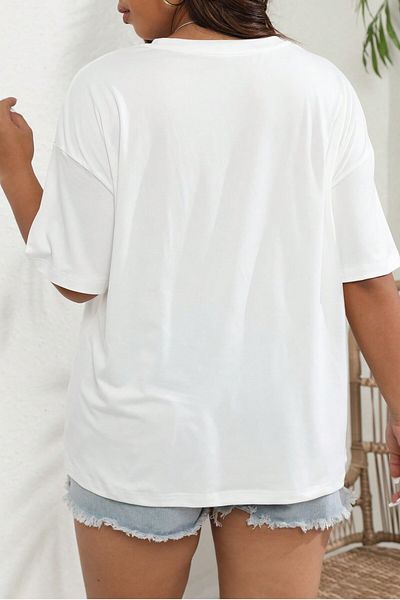 MODAGEN Μπλουζάκι Unisex Oversize με στάμπα White Sun Butterfly - Crew Neck