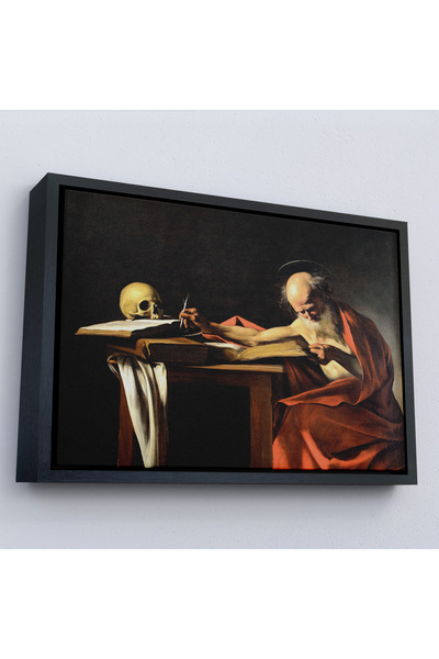 Harita Sepeti Uramljeni Caravaggio - Sveti Jeronim piše sliku-7124