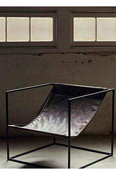 sohomanje Gerçek Deri Siyah Küp Berjer