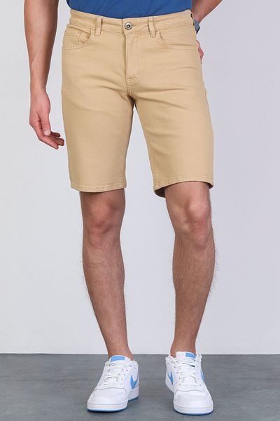 HLT JEANS Ανδρικό μπεζ Slim Cut Comfort Lycra Jen Flexible Jeans Σορτς THOMAS-BEIGE